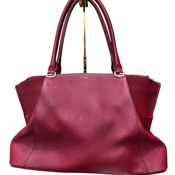 Cartier Handbags - Cartier C de Cartier Tote – Burgundy Grained Calfskin – 2016
